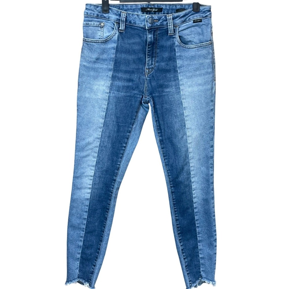 Mavi Gold Blue Tess High Rise Super Skinny Colorblock Jeans Womens 27